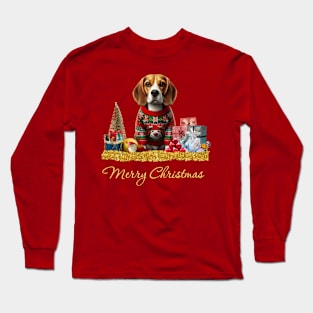 Merry Christmas Beagle Long Sleeve T-Shirt